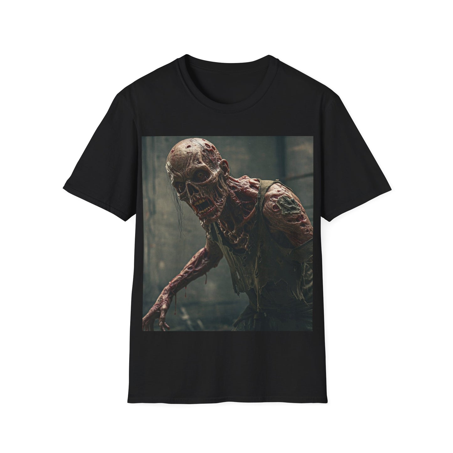 UK - Creepy Zombie Graphic Unisex T-Shirt - Perfect for Halloween and Horror Fans