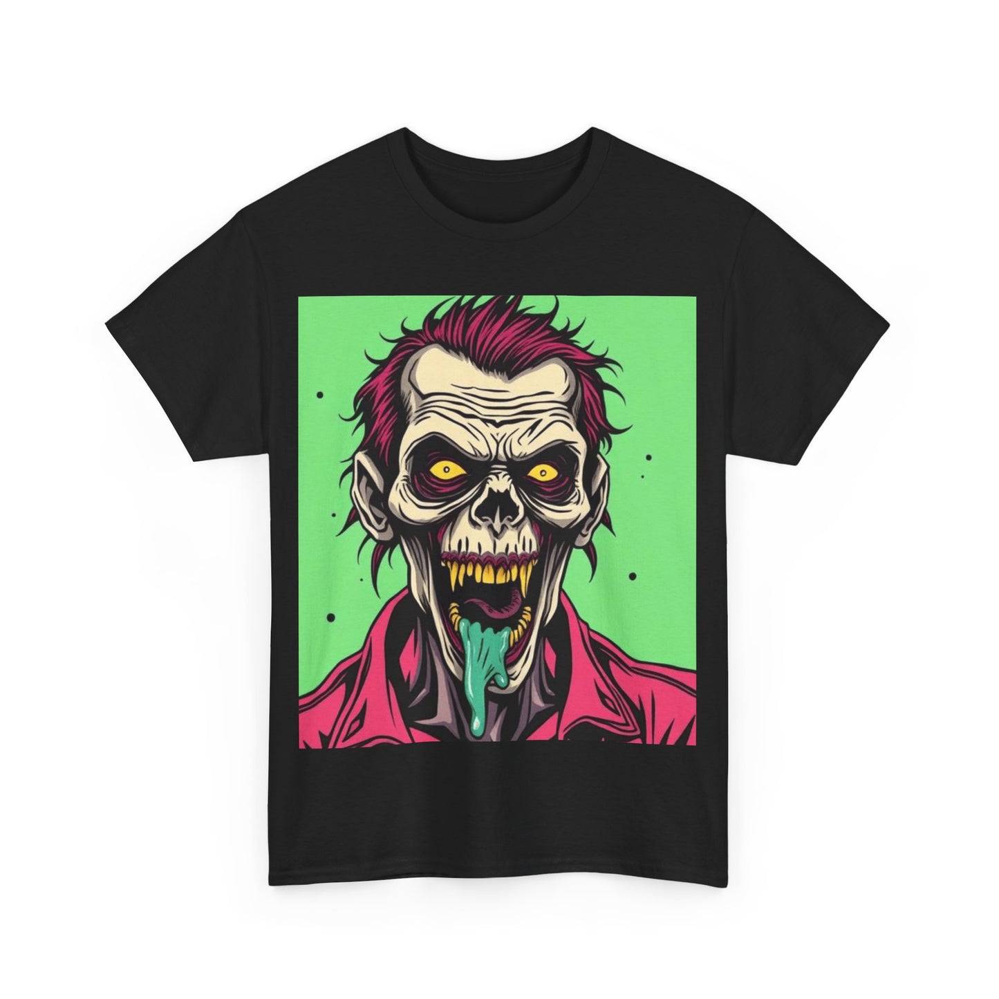 UK - Zombie Graphic Unisex Heavy Cotton Tee - Perfect for Halloween and Horror Lovers