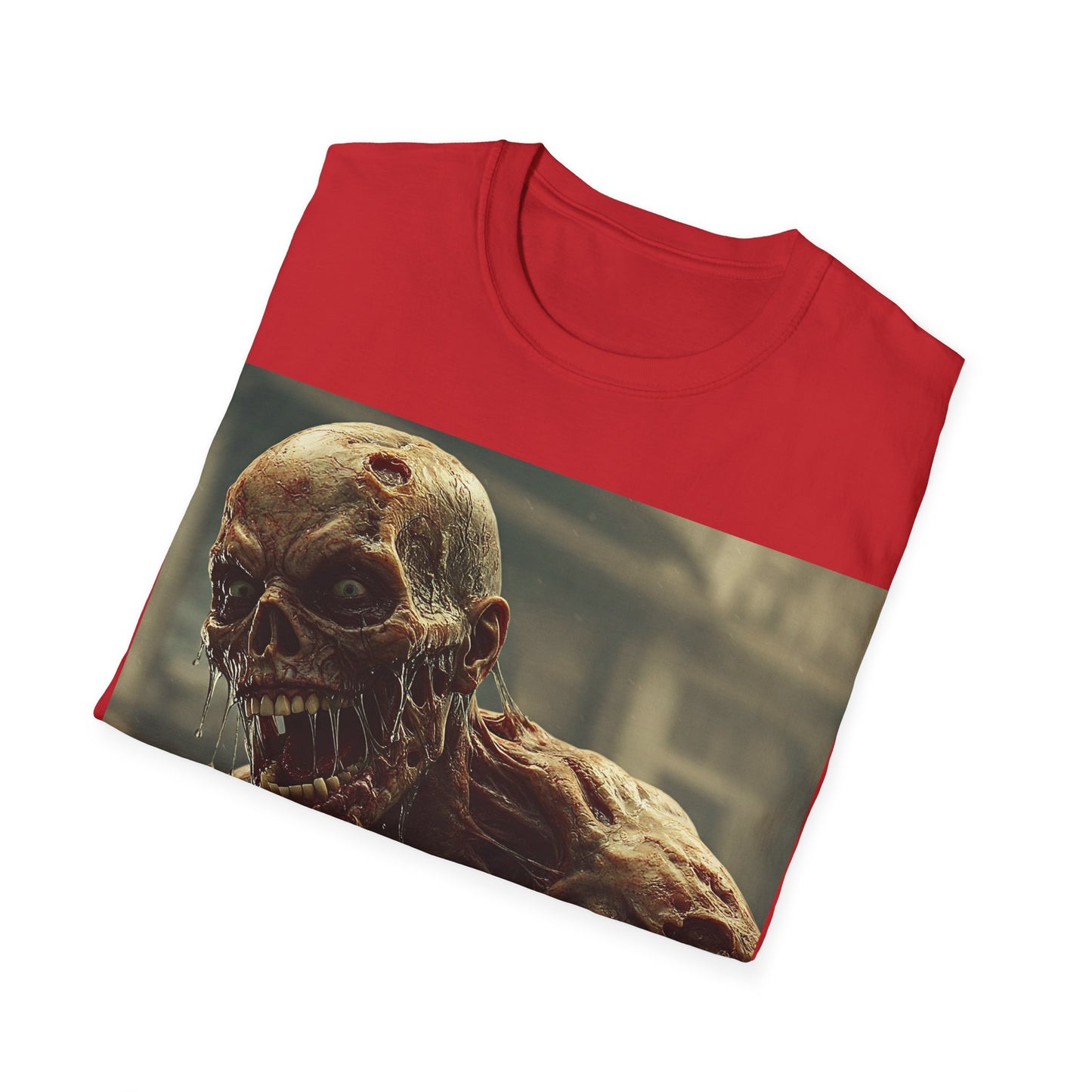 UK - Unisex Softstyle Zombie Graphic T-Shirt - Spooky Halloween Tee