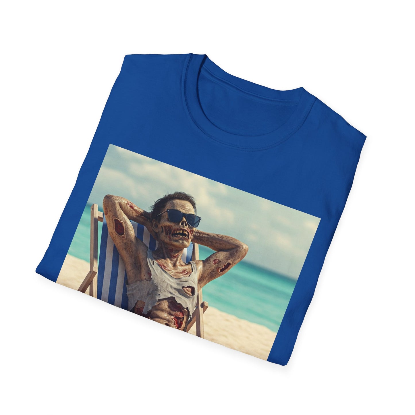 Chill Vibes Apocalyptic Portrait Tee, bold, decaying zombie graphic
