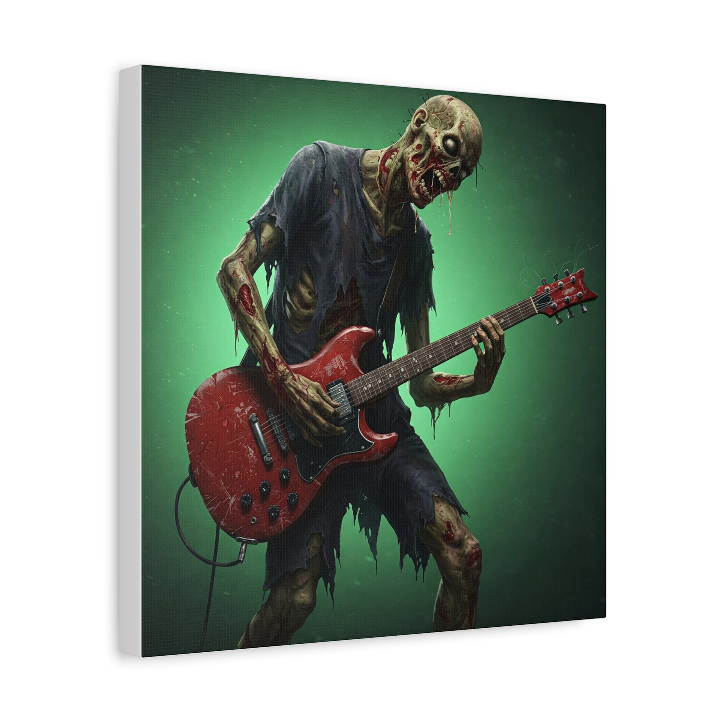 Zombie Rocker Canvas Wall Art - Edgy Decor for Music Lovers