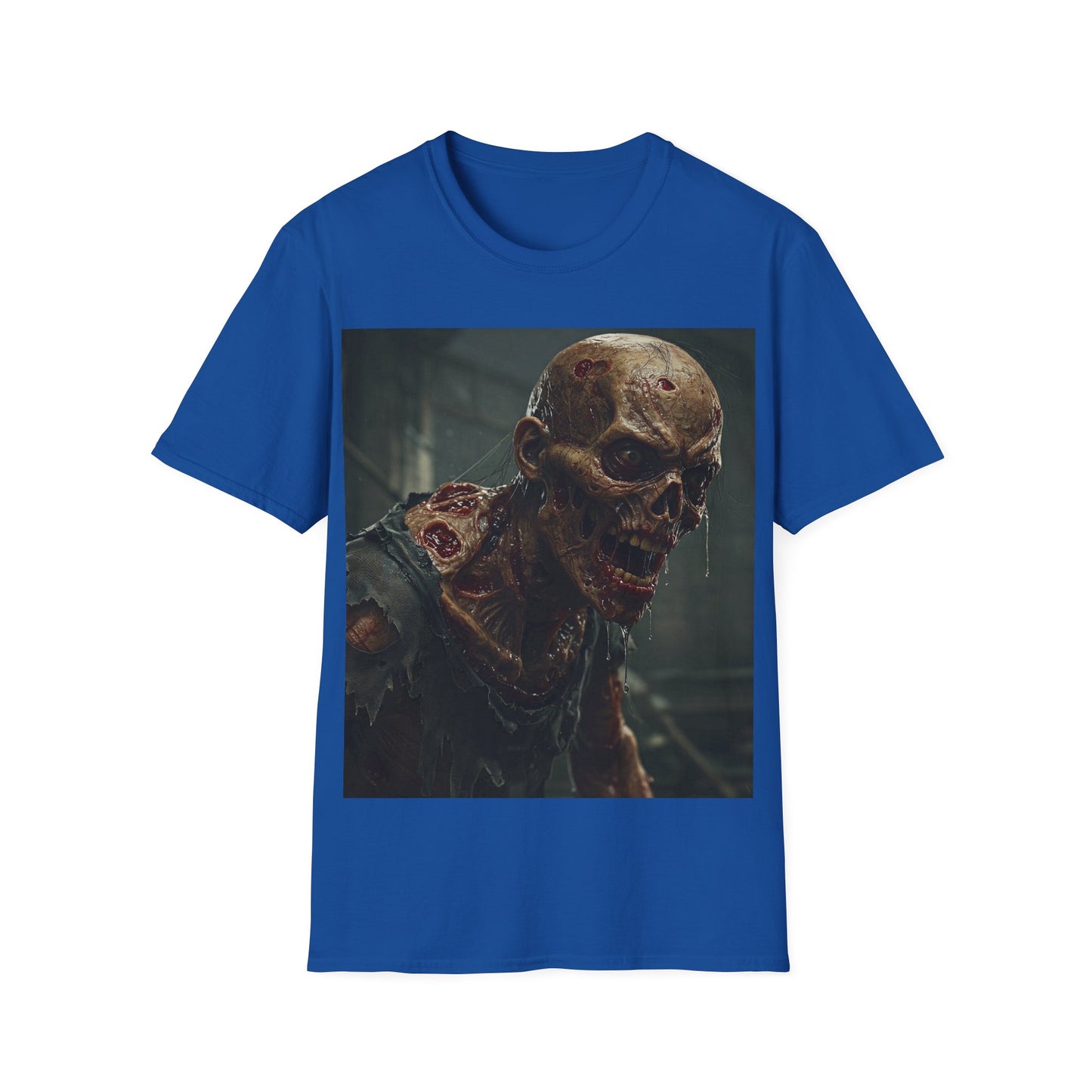 UK - Unisex Softstyle T-Shirt with Zombie Design | Perfect for Halloween and Horror Fans