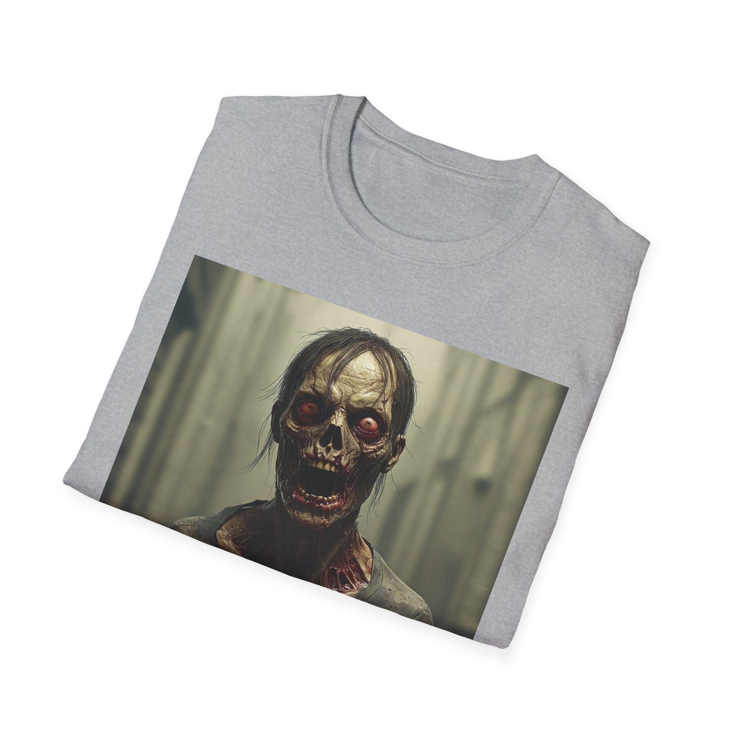 Apocalyptic Portrait Tee, bold, decaying zombie graphic