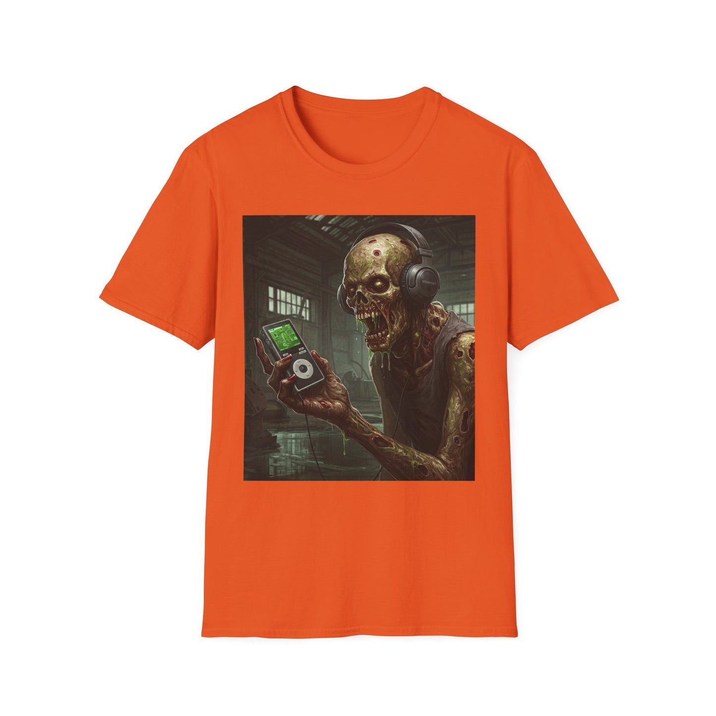Zombie Listening to Music Unisex Softstyle T-Shirt