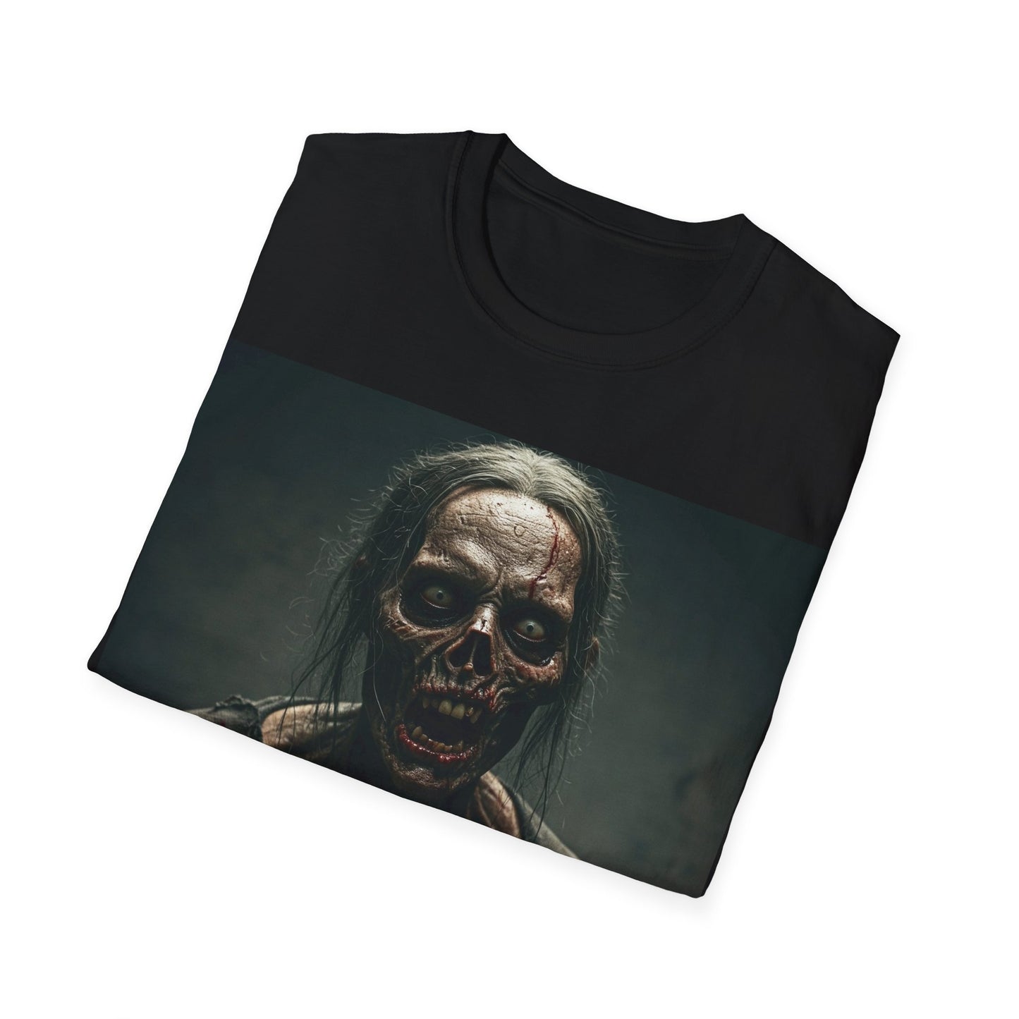 UK - Spooky Cat Lady Apocalyptic Portrait Tee, bold, decaying zombie graphic