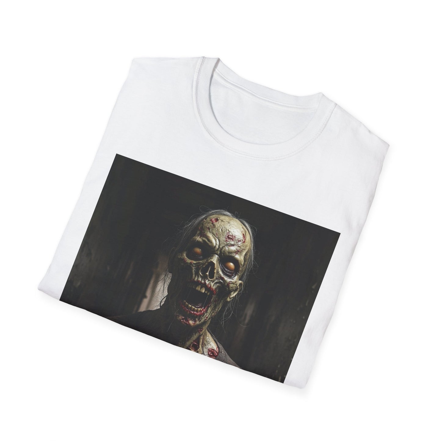 Apocalyptic Portrait Tee, bold, decaying zombie graphic