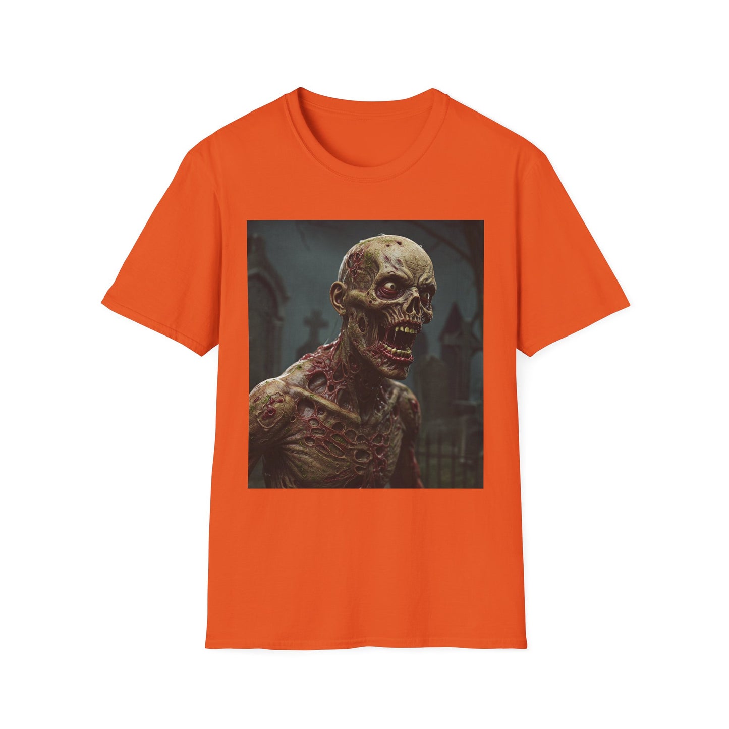 Creepy Zombie Graphic Unisex Softstyle T-Shirt