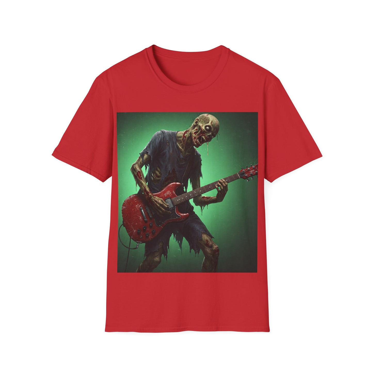UK - Zombie Rocker Apocalyptic Portrait Tee, bold, decaying zombie graphic