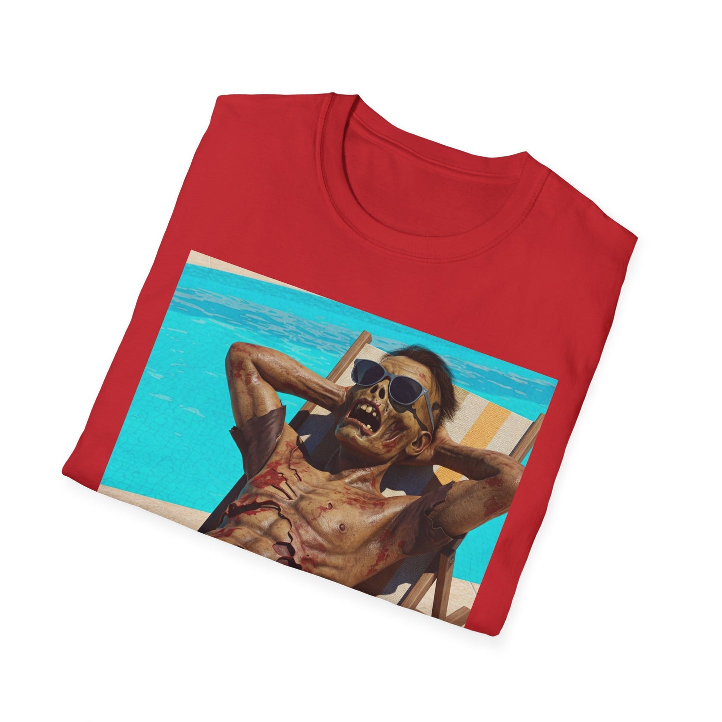 Zombie Relaxation Unisex Softstyle T-Shirt - Perfect for Halloween and Casual Outings