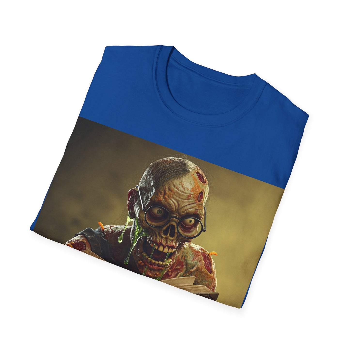 UK - Zombie Reader Apocalyptic Portrait Tee, bold, decaying zombie graphic