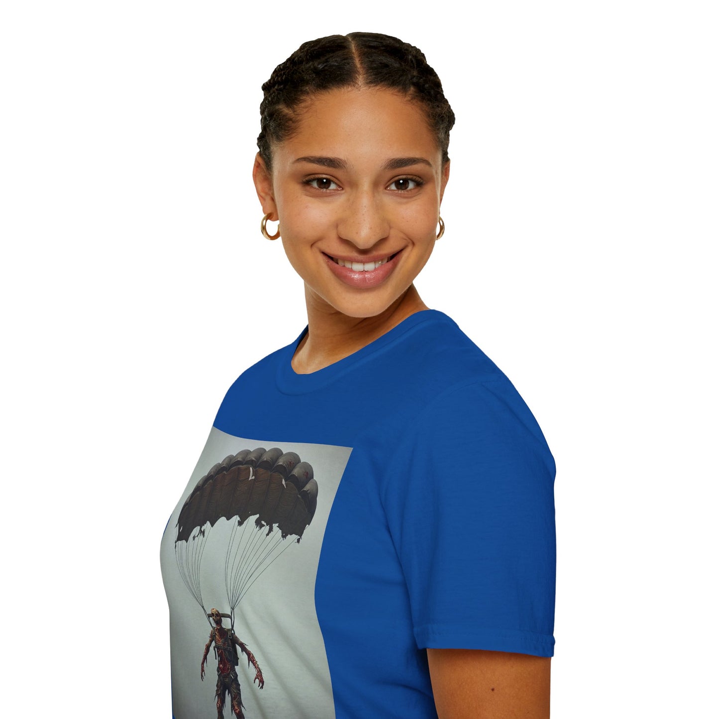 Adventure Awaits Parachuting Hero Unisex Softstyle T-Shirt