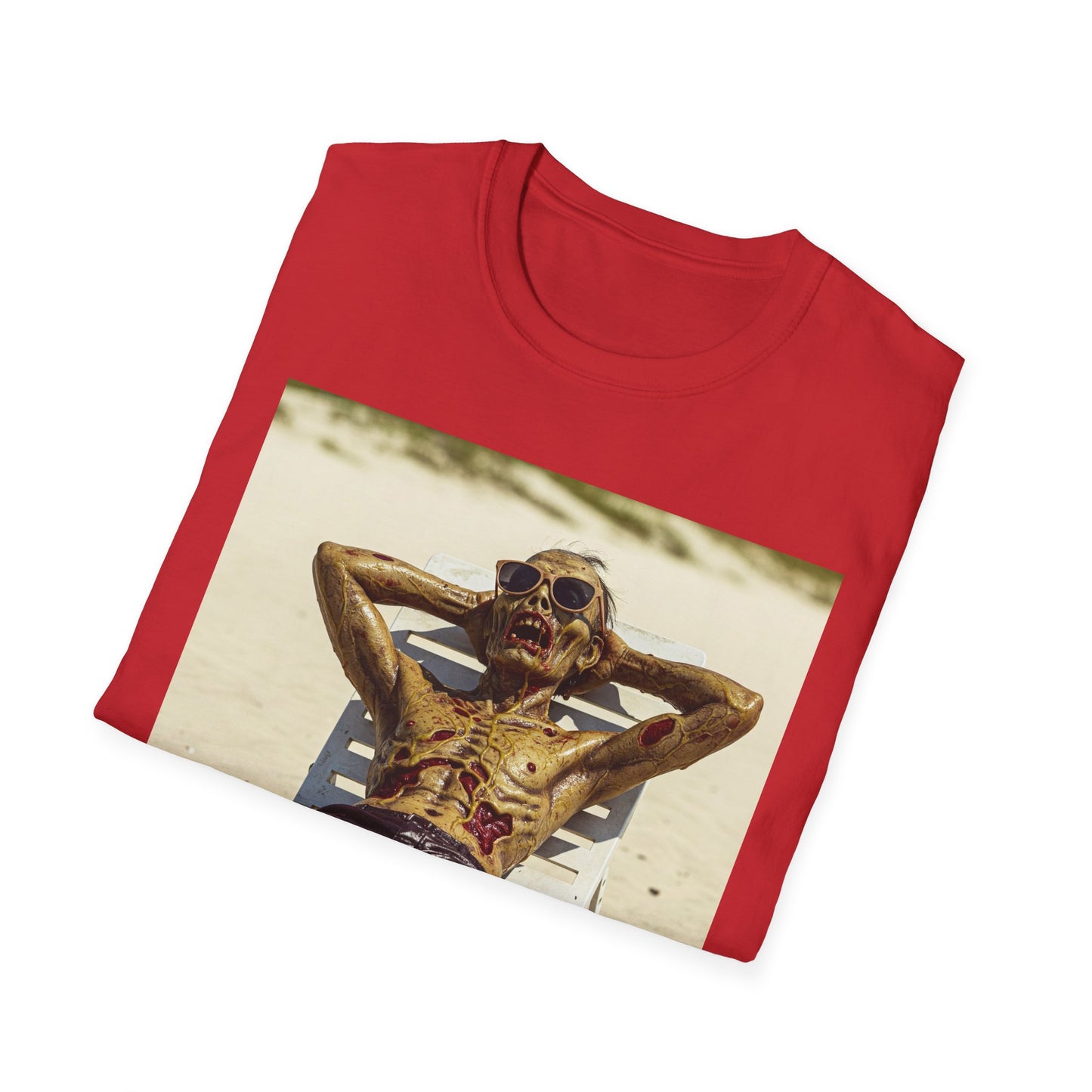 Chillin' Skeleton Unisex Softstyle T-Shirt - Perfect for Halloween & Casual Wear
