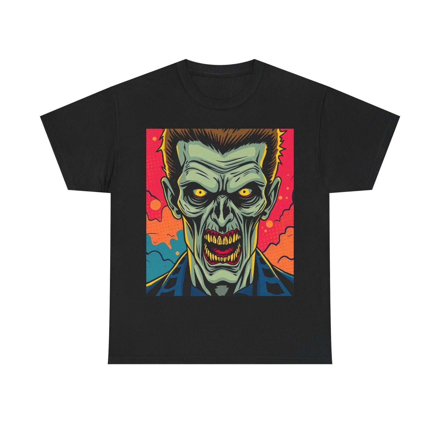 UK - Unisex Heavy Cotton Tee - Retro Horror Zombie Artwork t-shirt