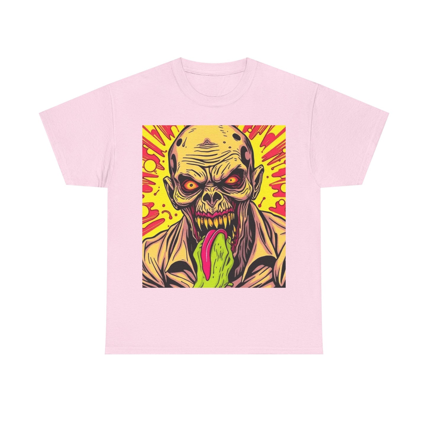 UK - Zombie Graphic Unisex Heavy Cotton Tee - Perfect for Halloween and Horror Fans