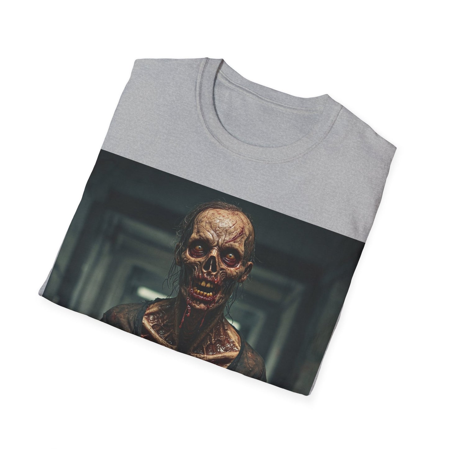 UK - Creepy Zombie Graphic Apocalyptic Portrait Tee, bold, decaying zombie graphic
