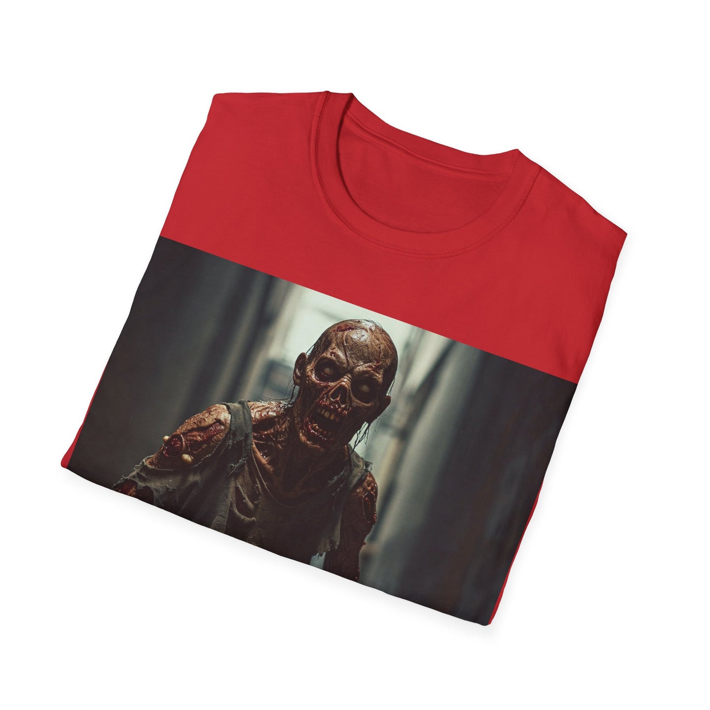 UK - Zombie Graphic Unisex Softstyle T-Shirt - Perfect for Halloween & Horror Fans