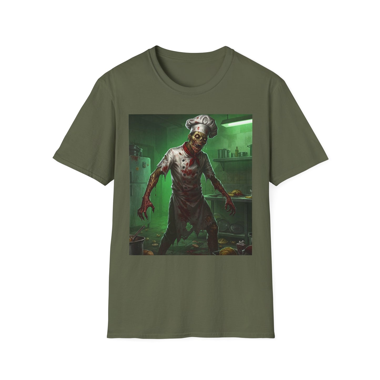 Zombie Chef Unisex Softstyle T-Shirt - Perfect for Halloween and Horror Fans