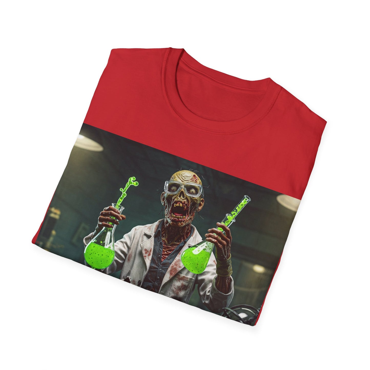 UK - Zombie Scientist Apocalyptic Portrait Tee, bold, decaying zombie graphic