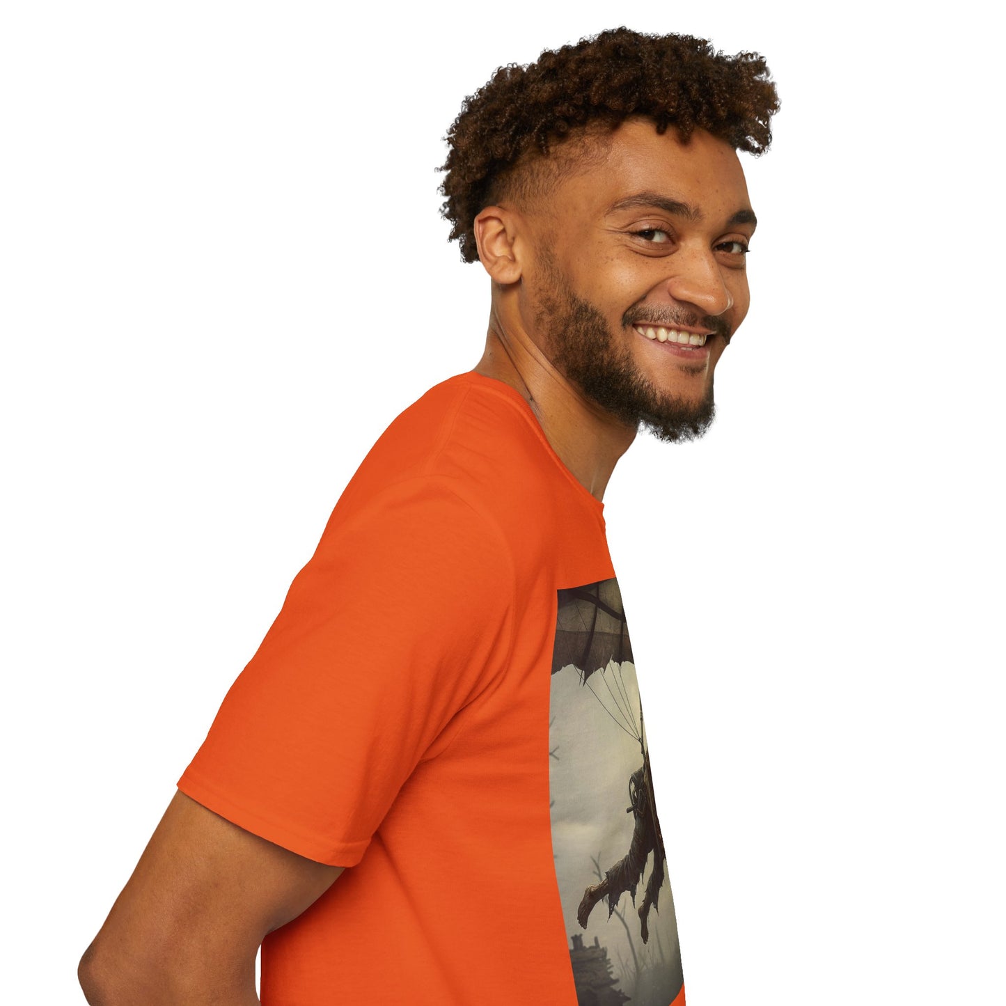 Zombie Parachute Unisex Softstyle T-Shirt - Perfect for Halloween and Horror Fans