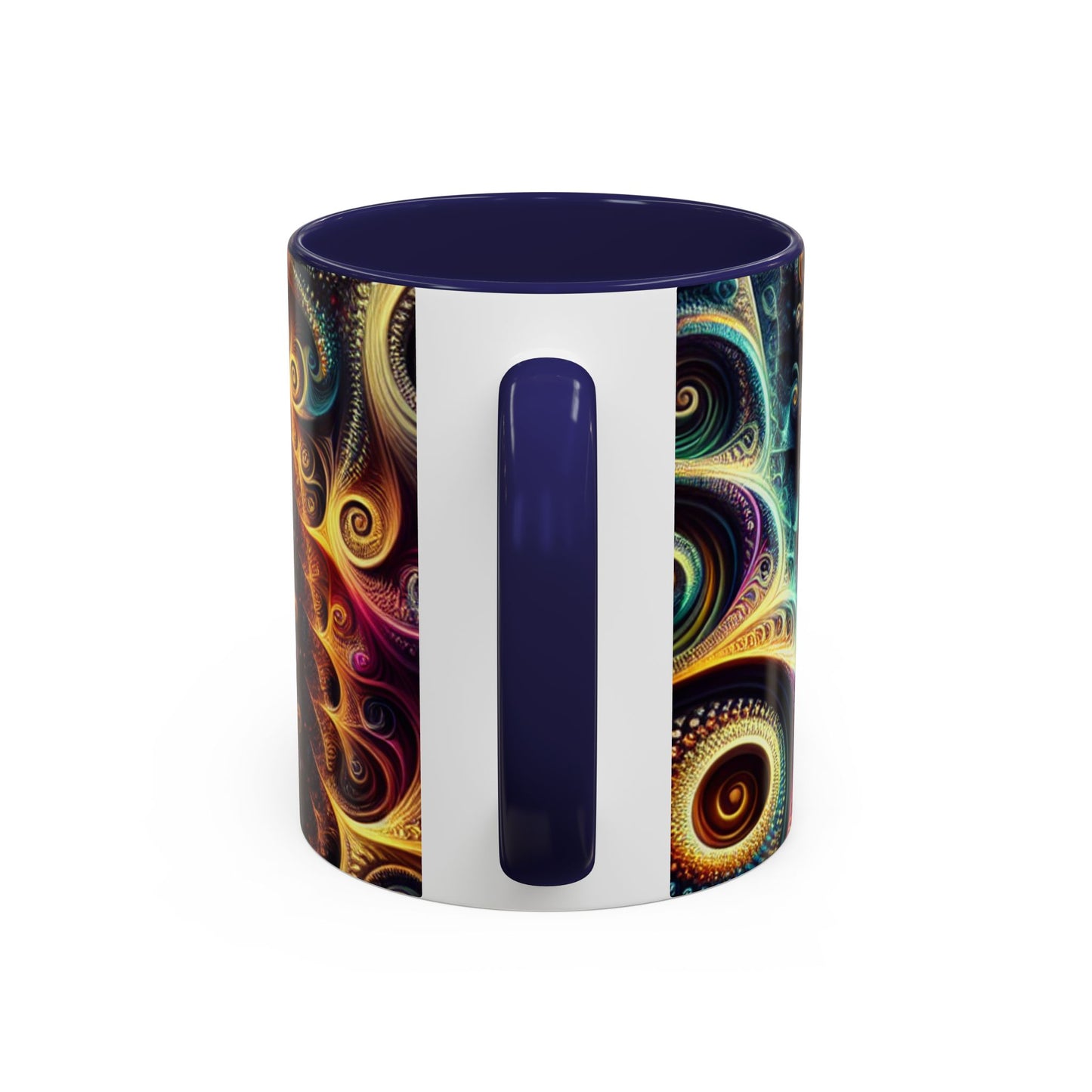Colorful Swirl Accent Coffee Mug - Unique Spiral Design for Art Lovers