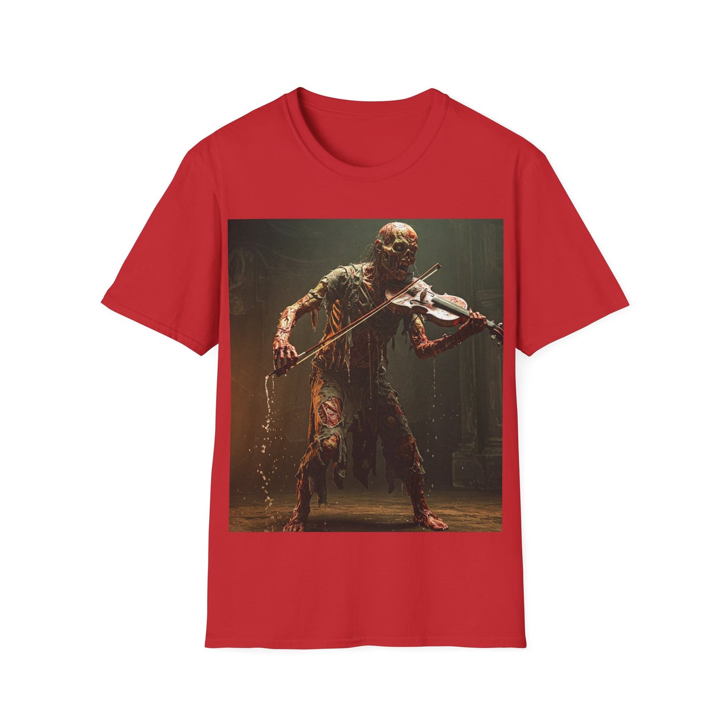 UK - Creepy Creature Violinist Unisex T-Shirt - Spooky Halloween Tee