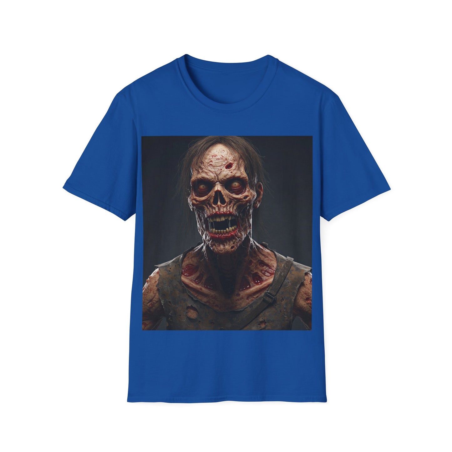 UK - Terrifying Zombie Apocalyptic Portrait Tee, bold, decaying zombie graphic