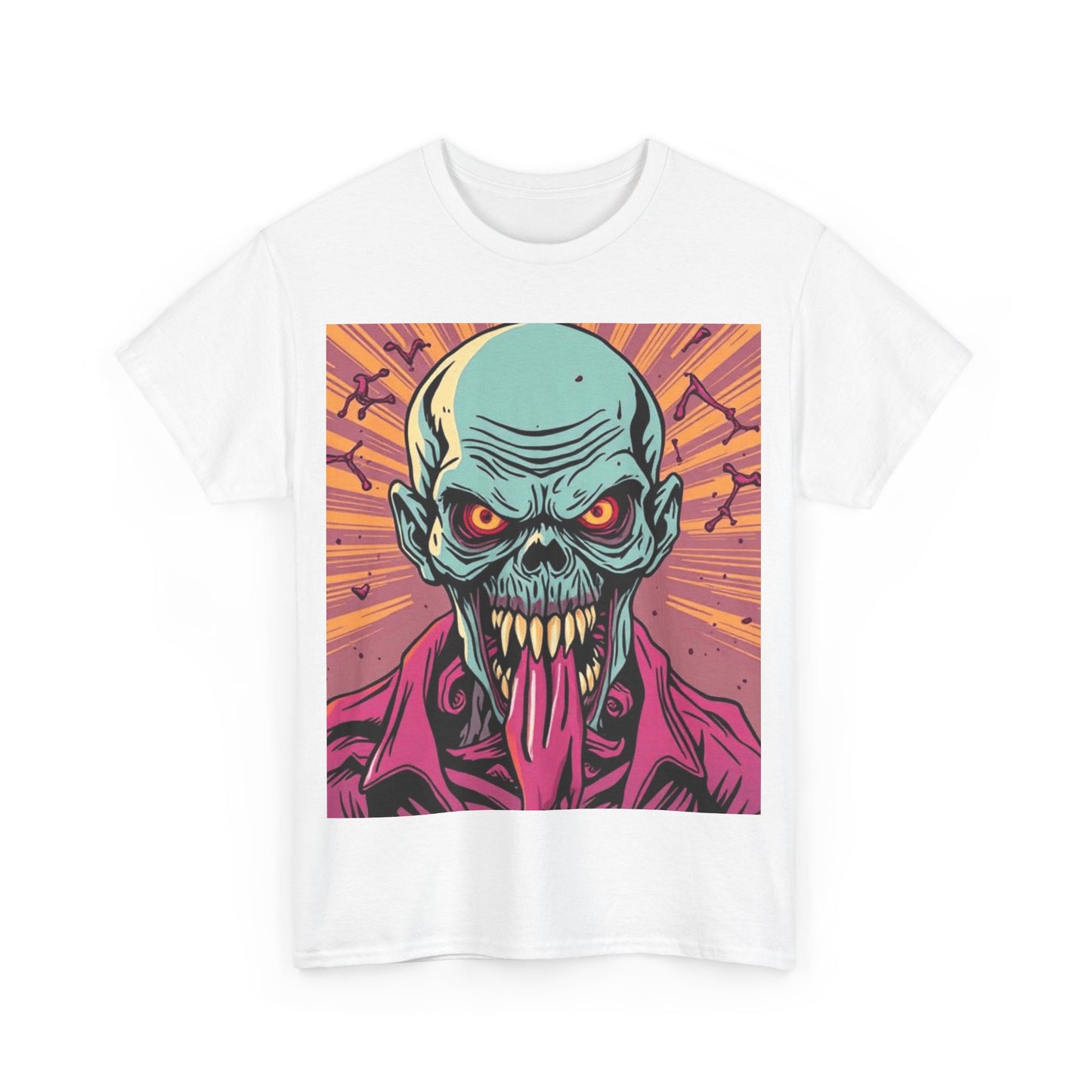 UK - Unisex Heavy Cotton Tee - Retro Skull Graphic Tee