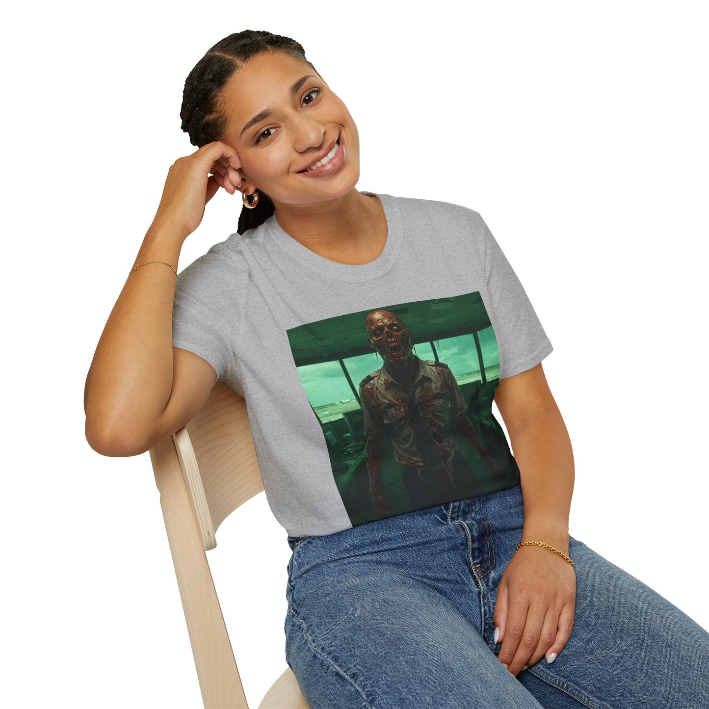 Unisex Softstyle Zombie Graphic Tee - Perfect for Halloween and Horror Fans