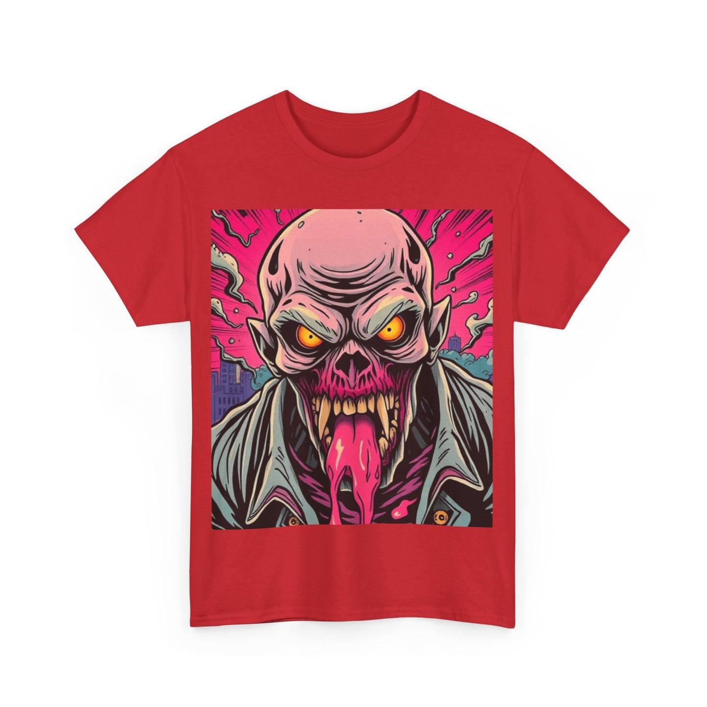 UK - Graphic Horror Tee - Unisex Heavy Cotton T-Shirt with Skull Design