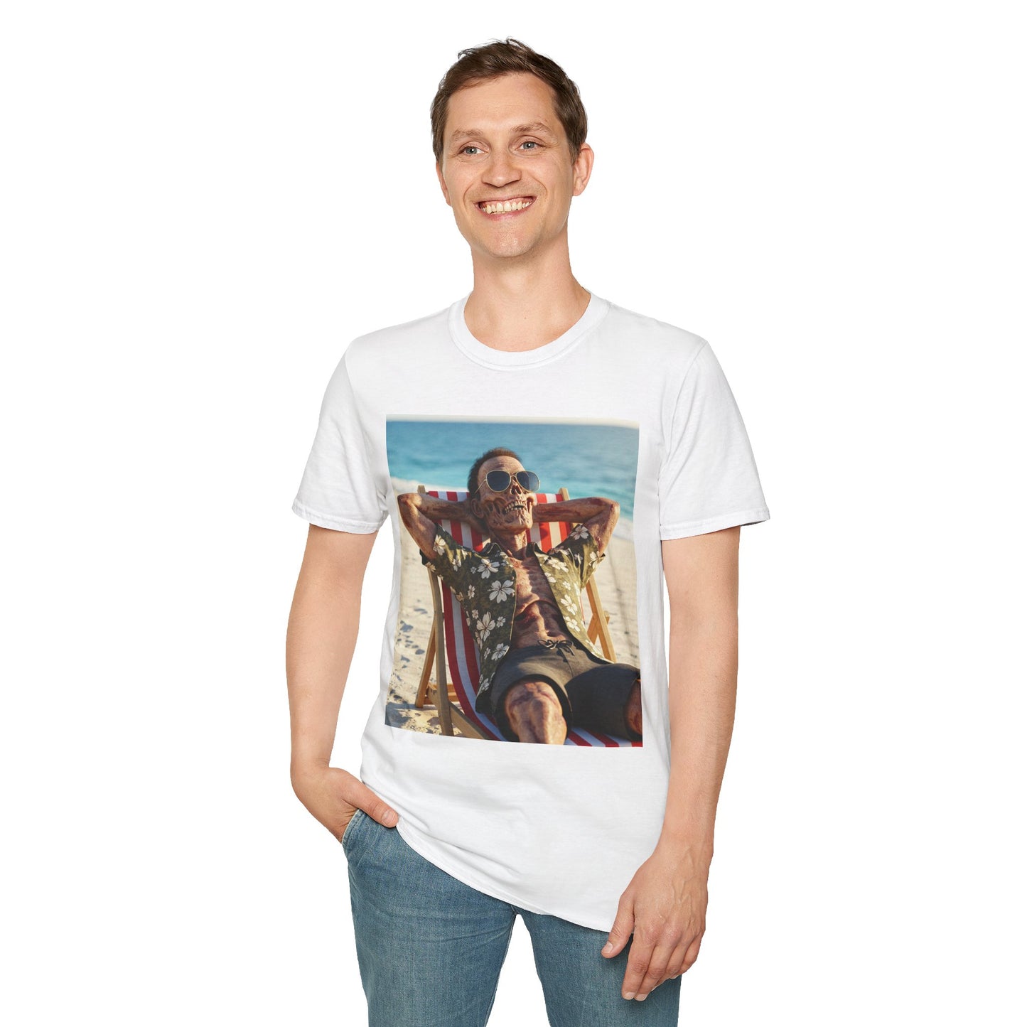 Chill Vibes Unisex Softstyle T-Shirt - Beach Relaxation Design