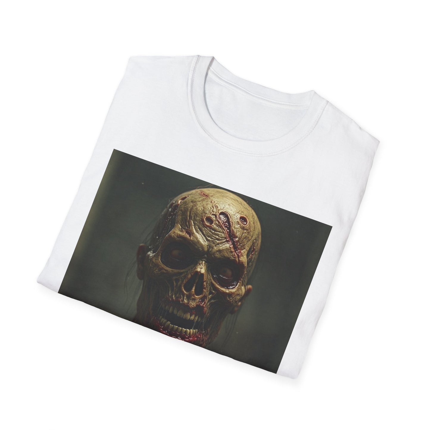 Unisex Softstyle T-Shirt - Creepy Skull Design - Perfect for Halloween or Casual Wear