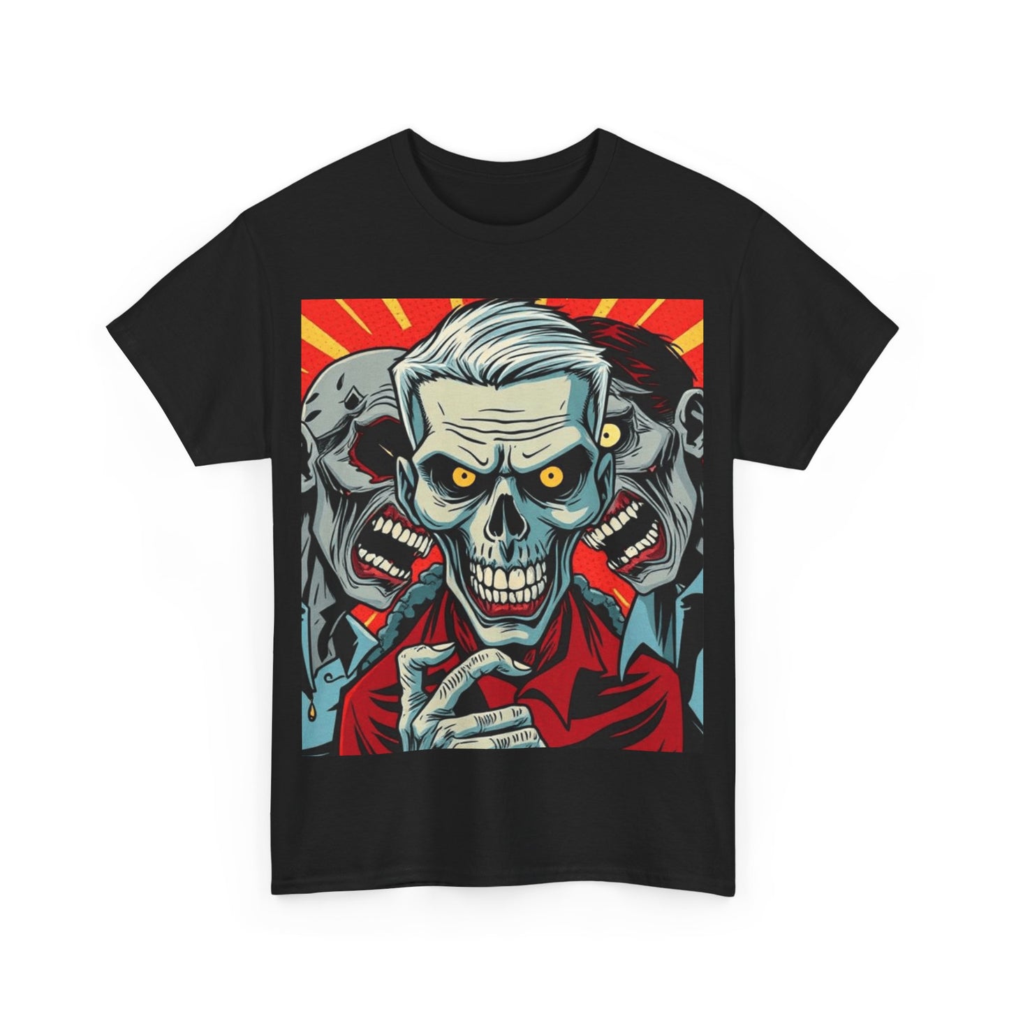 UK - Graphic Skull Print Unisex Heavy Cotton Tee - Edgy Style for Horror Fans