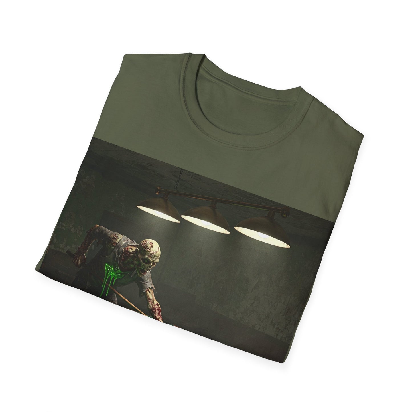 UK - Vintage Billiards Unisex Softstyle T-Shirt - Pool Table Design