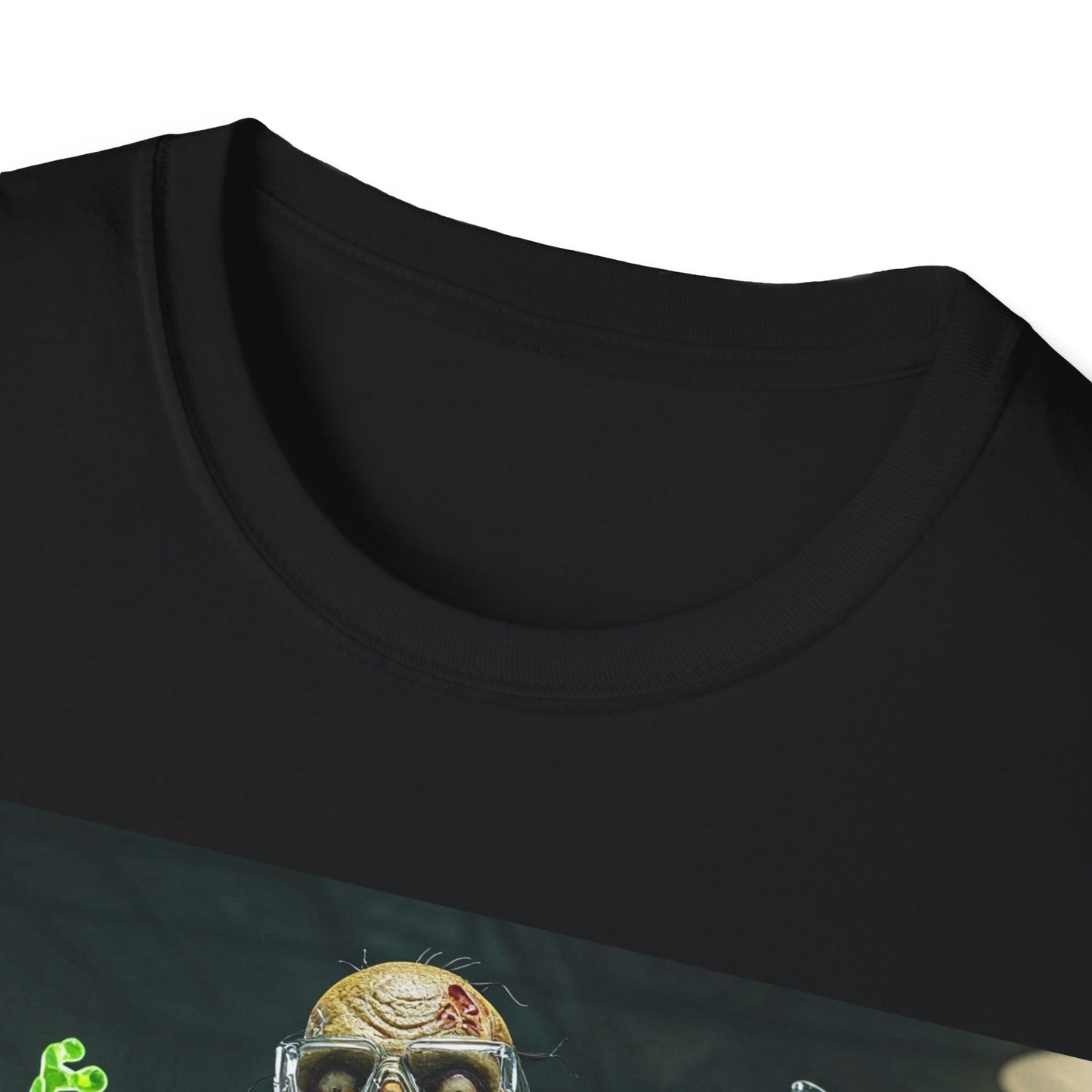 UK - Zombie Scientist Apocalyptic Portrait Tee, bold, decaying zombie graphic