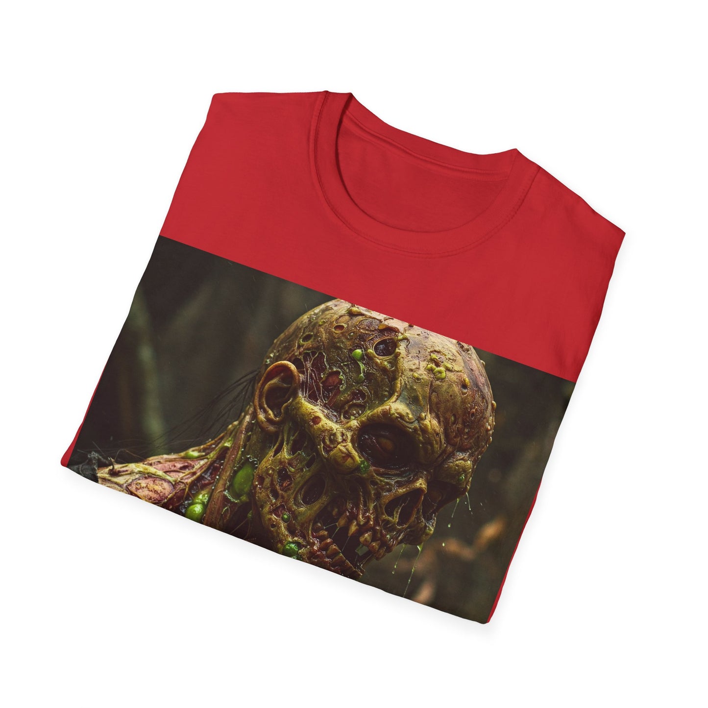 UK - Creepy Zombie Graphic Unisex Softstyle T-Shirt - Perfect for Halloween and Horror Fans
