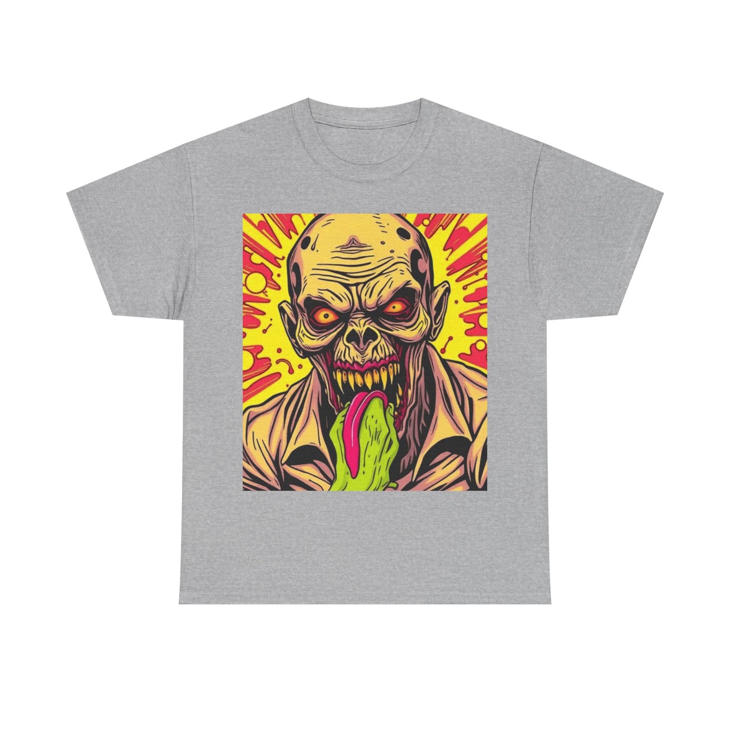 UK - Zombie Graphic Unisex Heavy Cotton Tee - Perfect for Halloween and Horror Fans