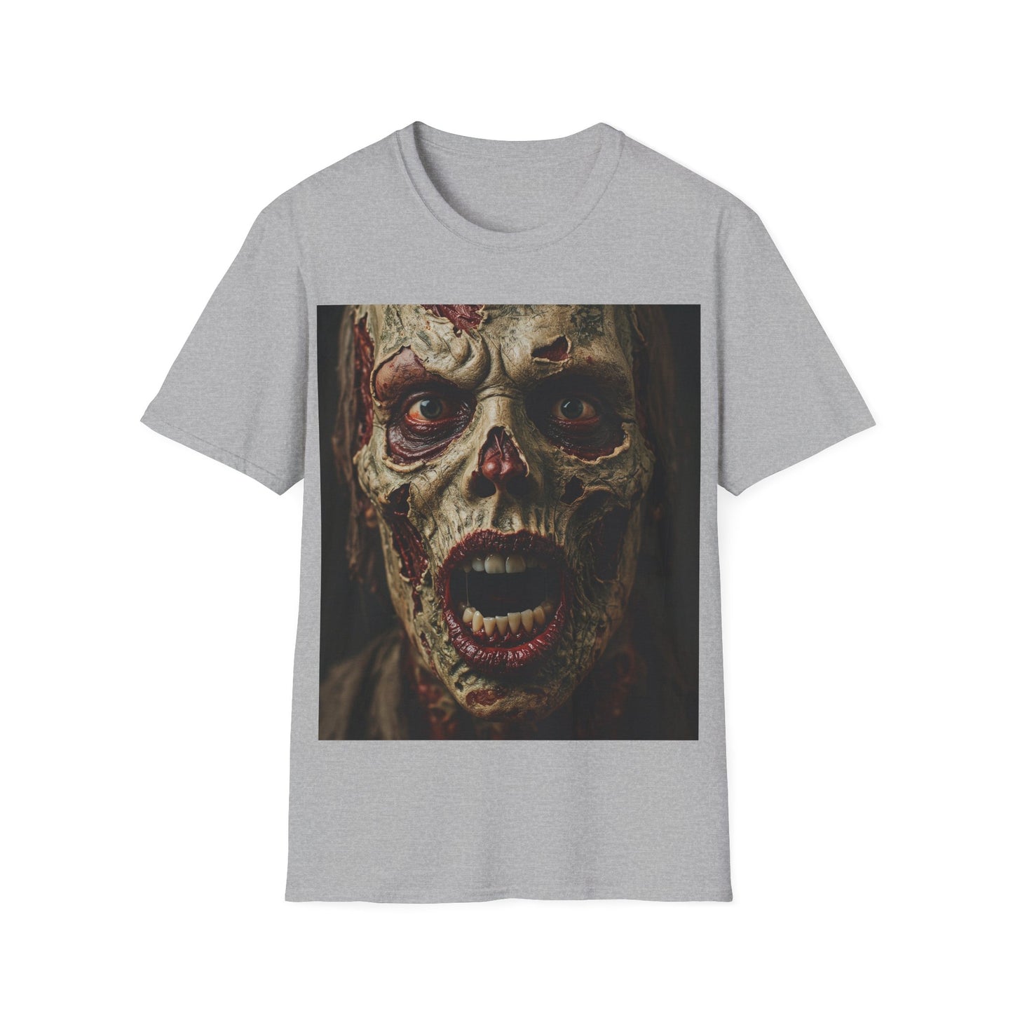 UK - Spooky Zombie Unisex Softstyle T-Shirt - Perfect for Halloween & Horror Fans
