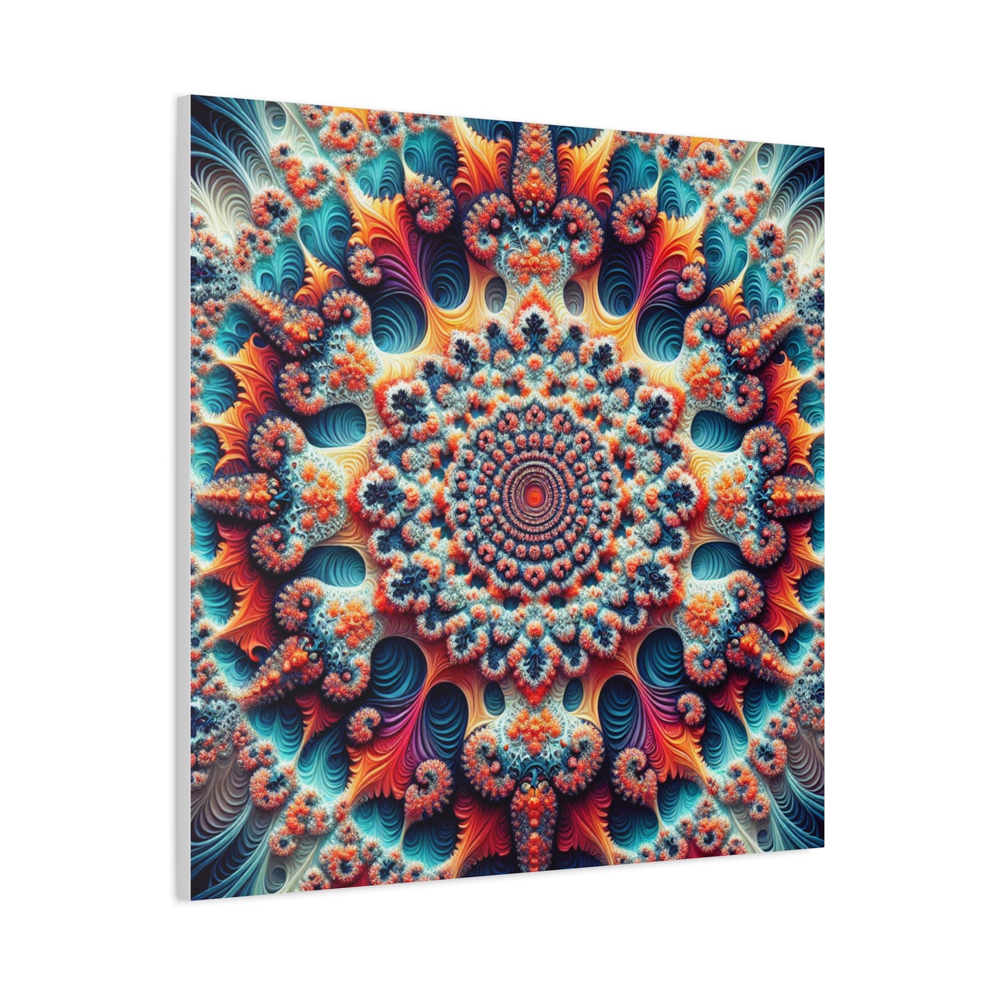 Vibrant Fractal Art Canvas – Stunning Stretched Wall Decor for Home or Office