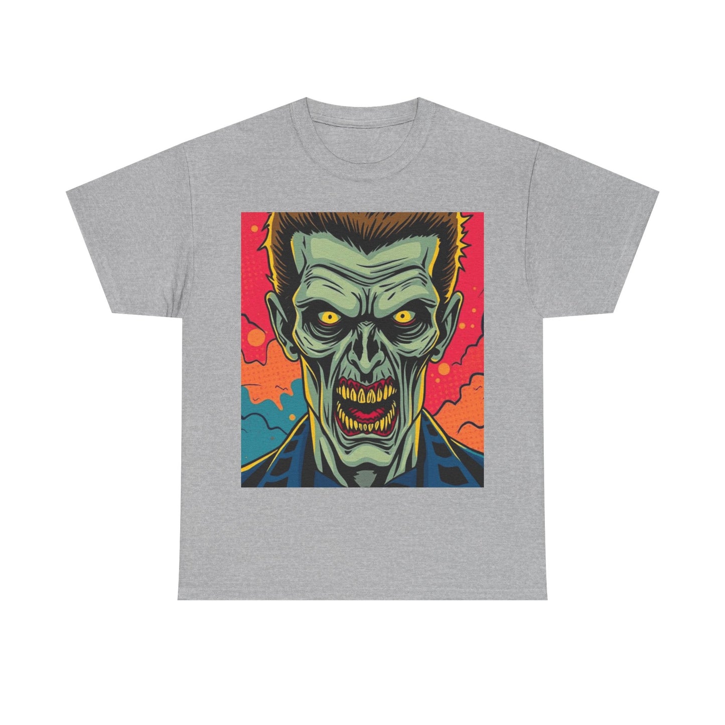 UK - Unisex Heavy Cotton Tee - Retro Horror Zombie Artwork t-shirt