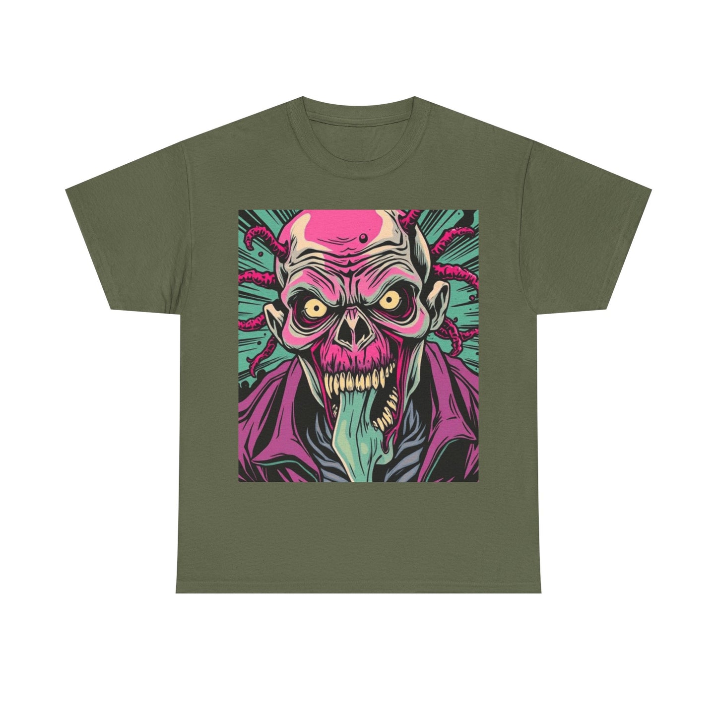 UK - Unisex Heavy Cotton Tee - Bold Graphic Zombie Design