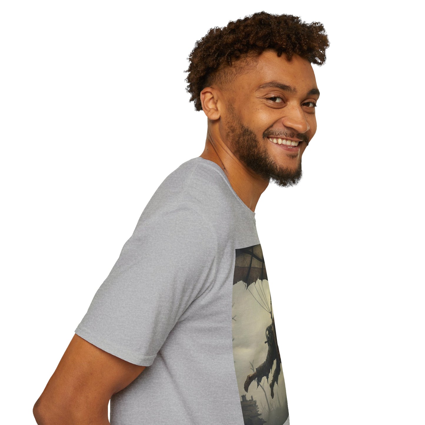 Zombie Parachute Unisex Softstyle T-Shirt - Perfect for Halloween and Horror Fans