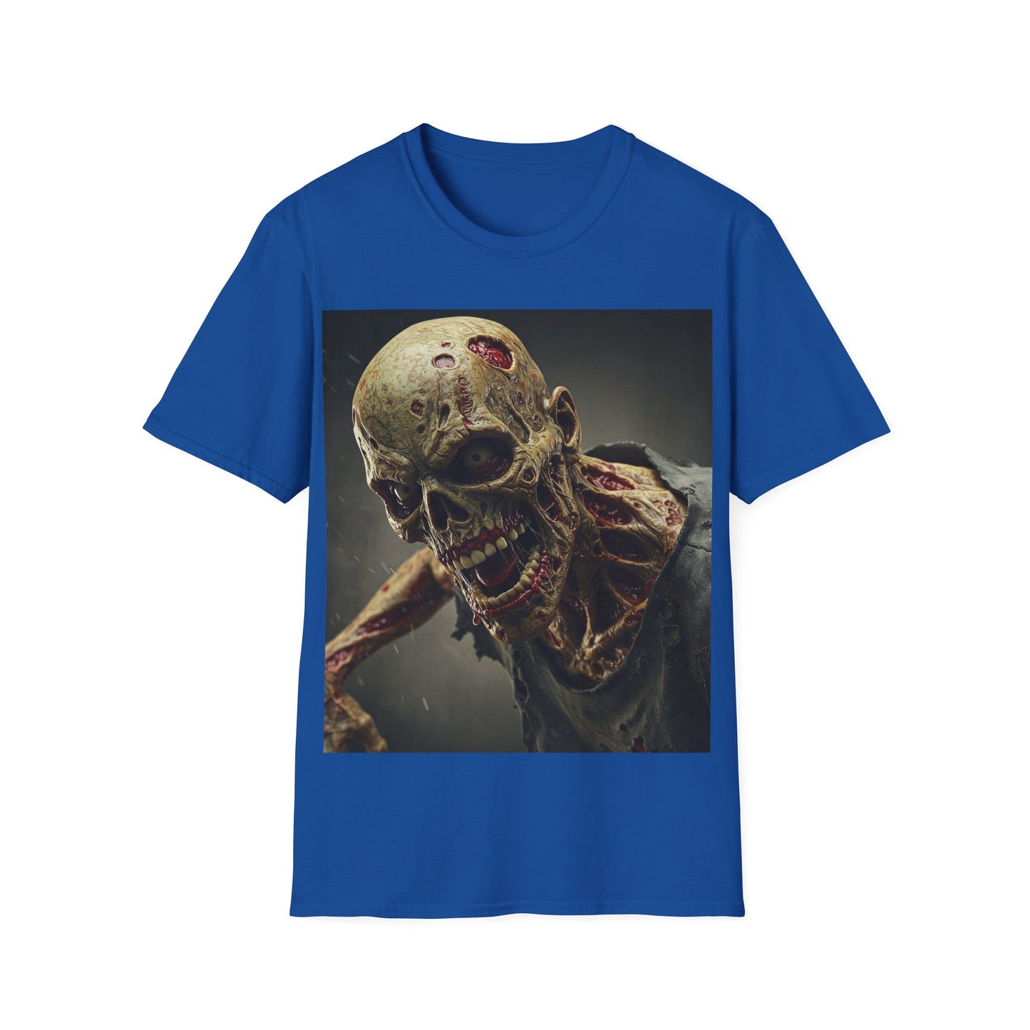 UK - Zombie Skull Unisex Softstyle T-Shirt - Spooky Halloween Tee