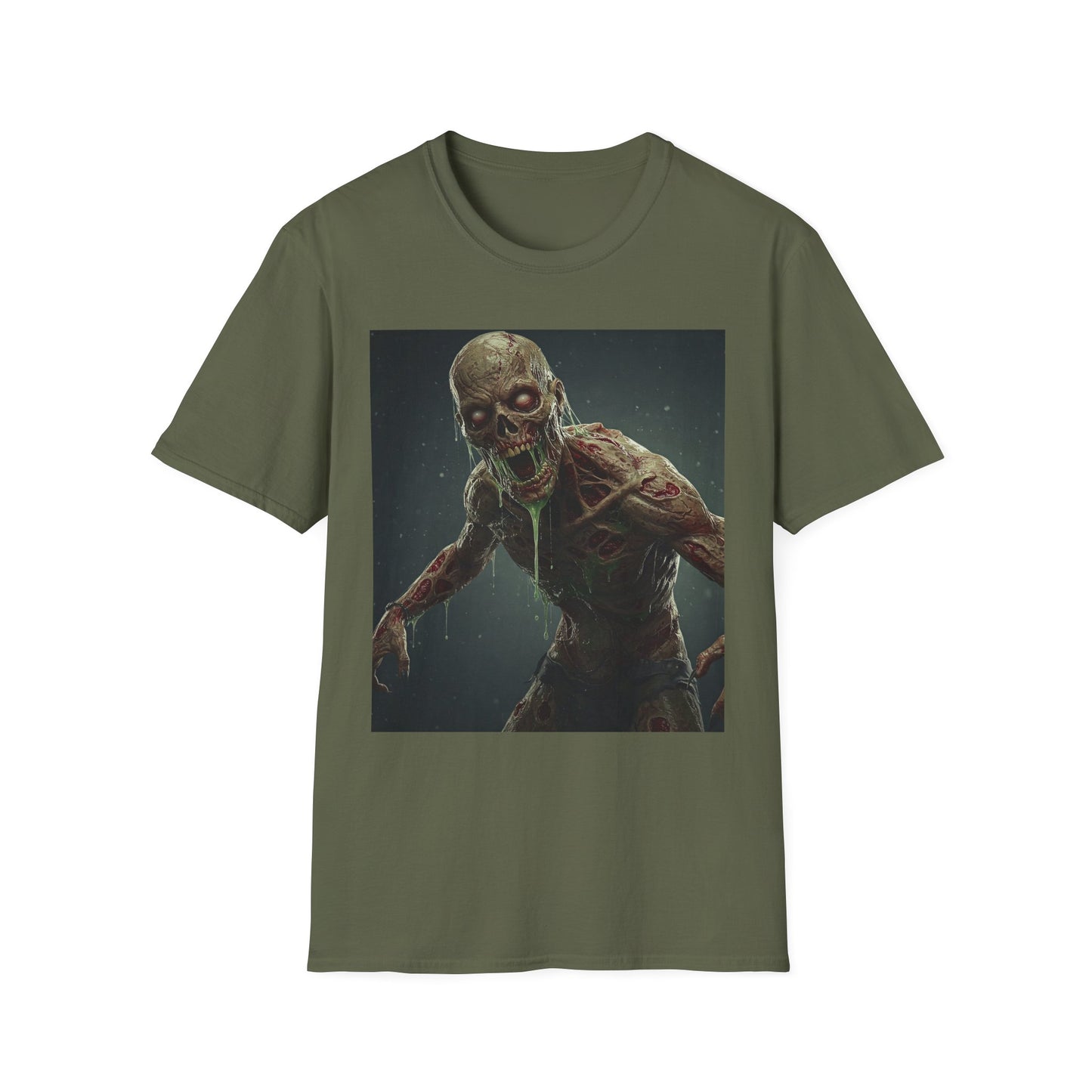 Apocalyptic Portrait Tee, bold, decaying zombie graphic