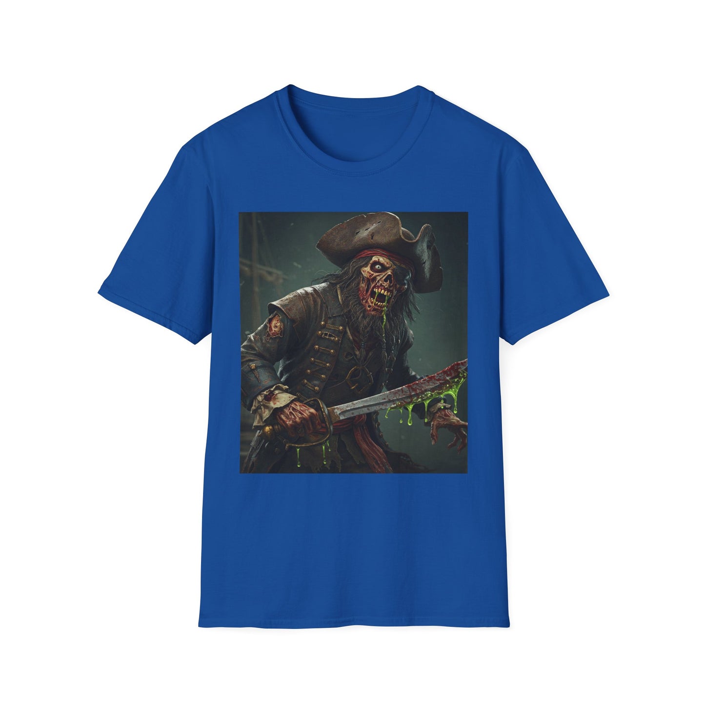 Zombie Pirate Graphic Unisex T-Shirt - Perfect for Halloween and Casual Wear
