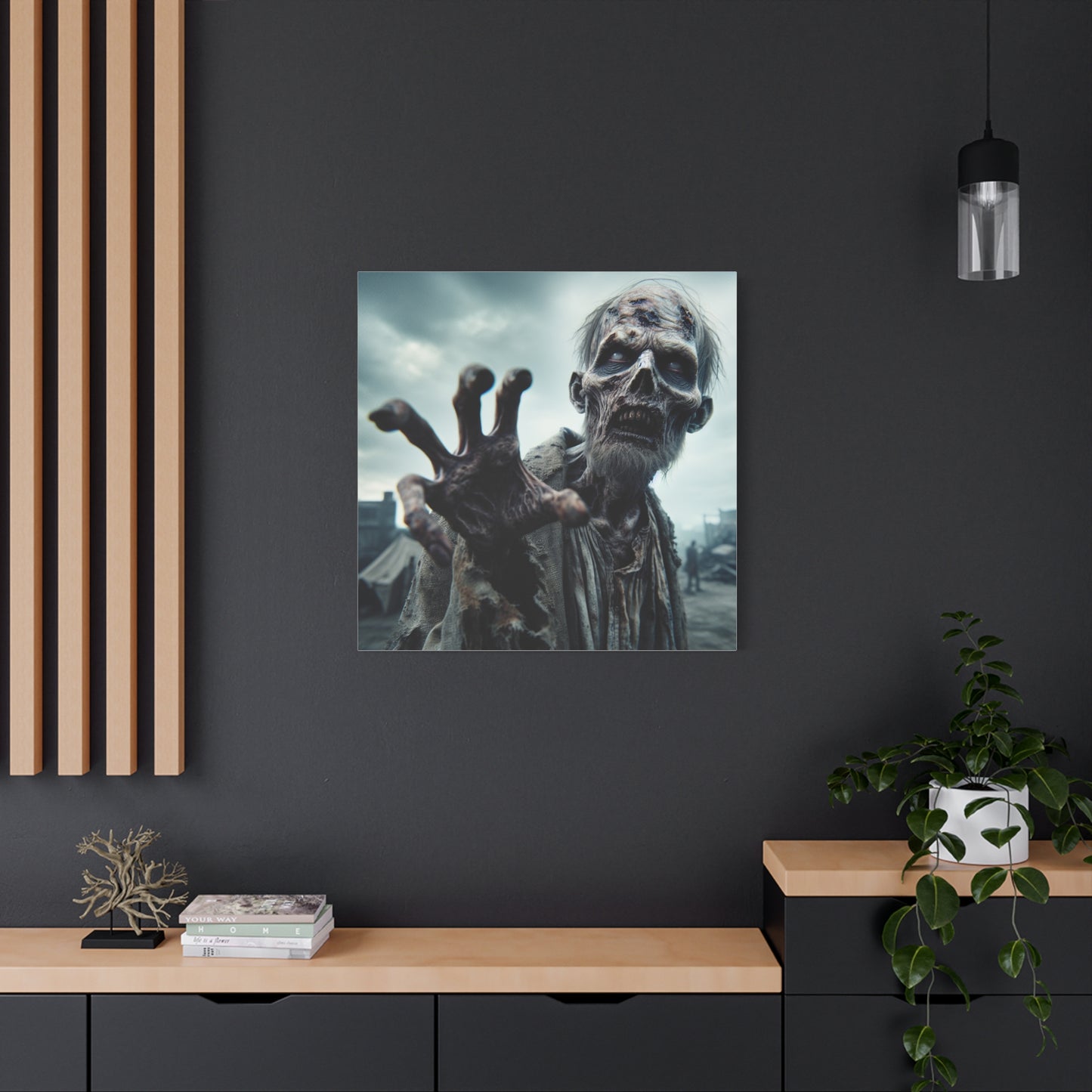 Zombie Hand Wall Art - Matte Stretched Canvas for Halloween Decor