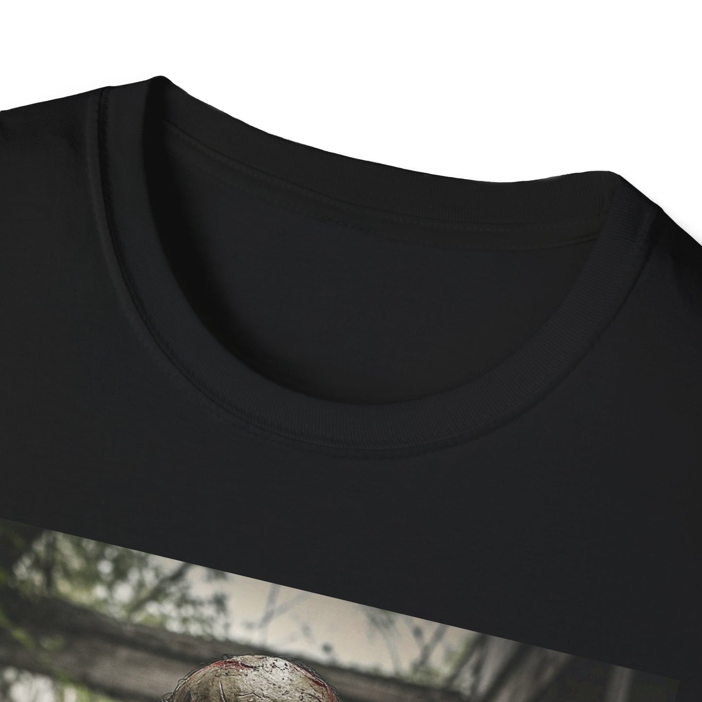 Apocalyptic Portrait Tee, bold, decaying zombie graphic