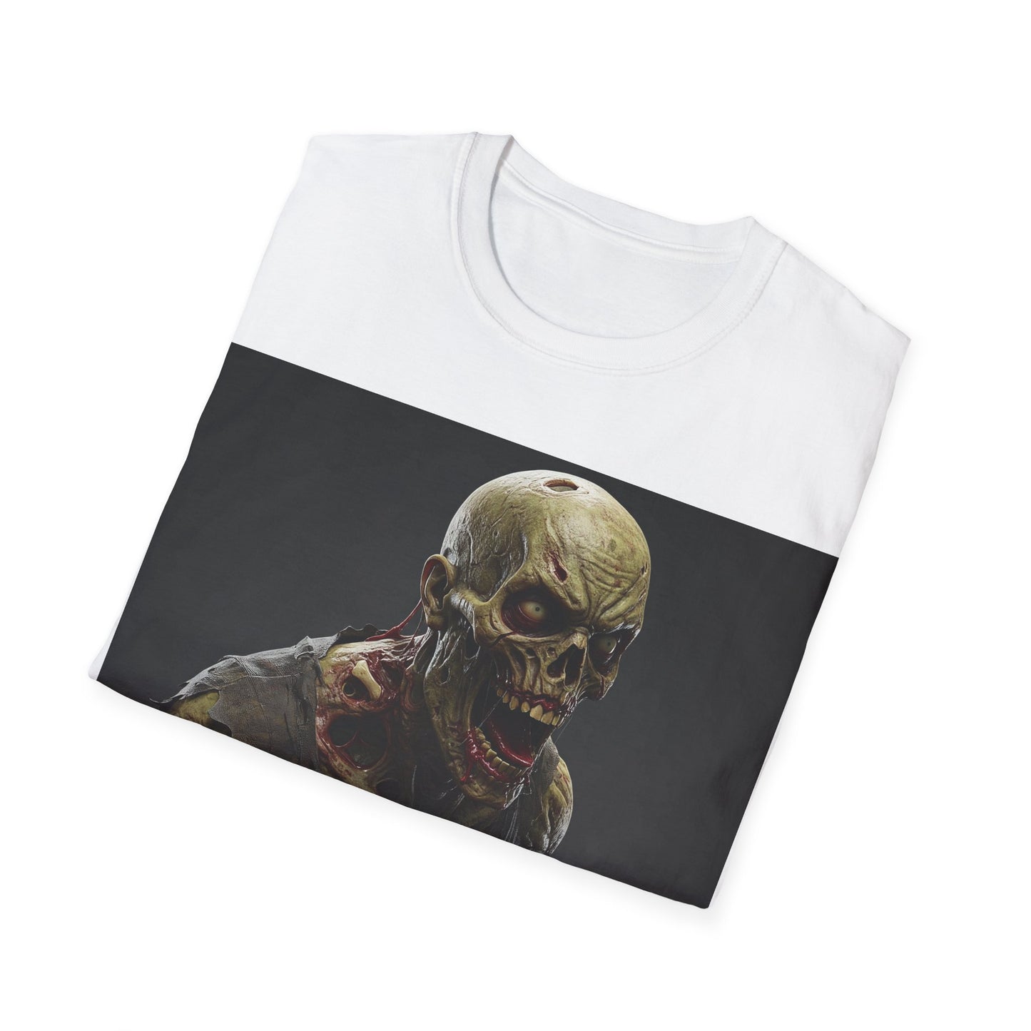 UK - Zombie Graphic Unisex Softstyle T-Shirt - Perfect for Halloween and Horror Fans