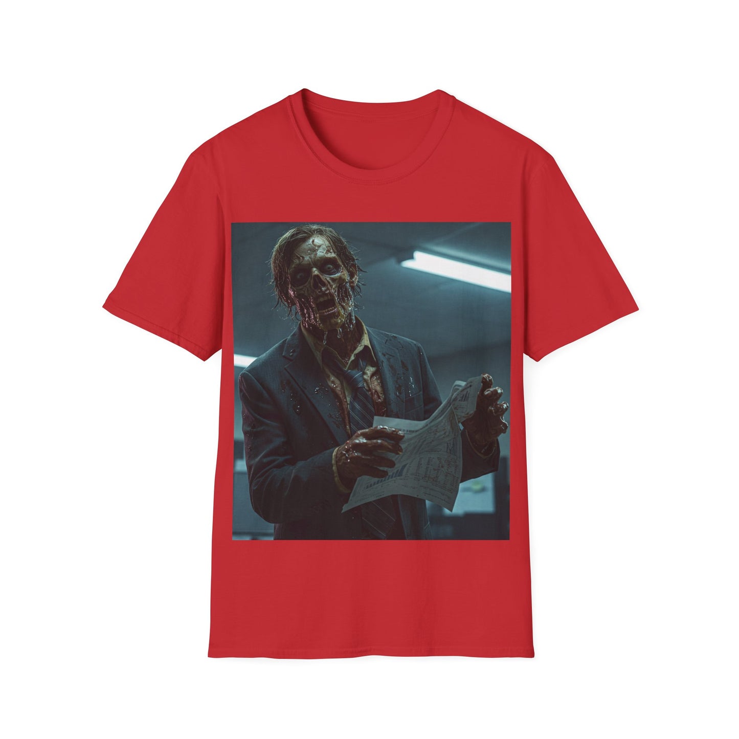 UK - Zombie Horror Unisex Softstyle T-Shirt - Spooky Graphic Tee for Halloween and Horror Lovers