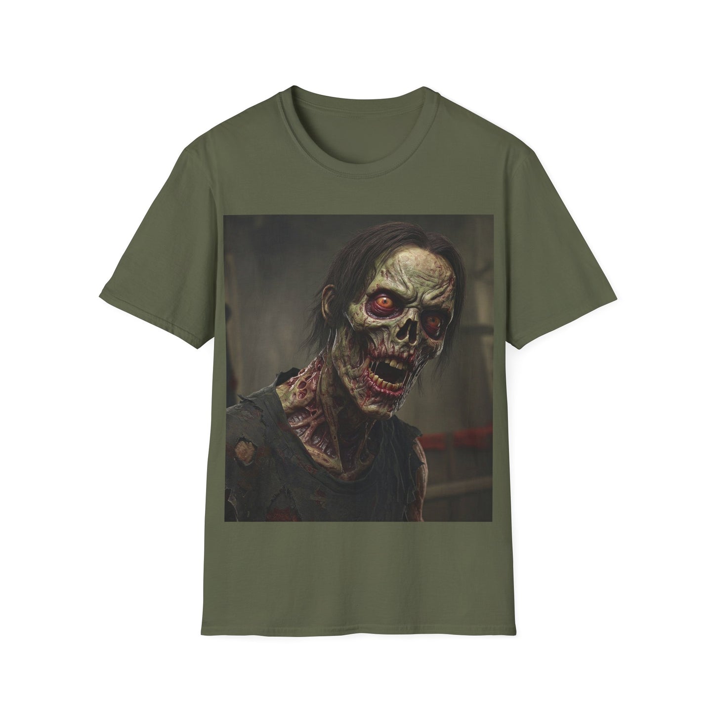 UK - Zombie Themed Unisex Softstyle T-Shirt - Perfect for Halloween and Horror Fans