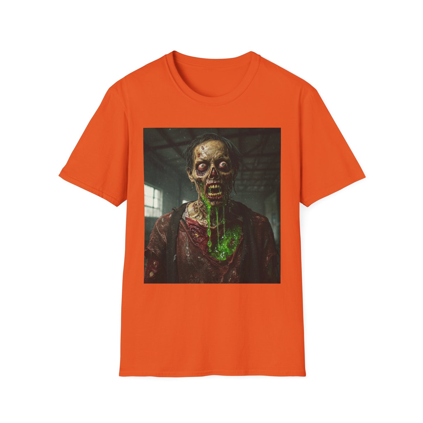 Apocalyptic Portrait Tee, bold, decaying zombie graphic